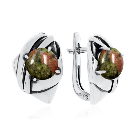 Купить оптом серьги из серебра с яшмой 2340302363 от Krasnoe