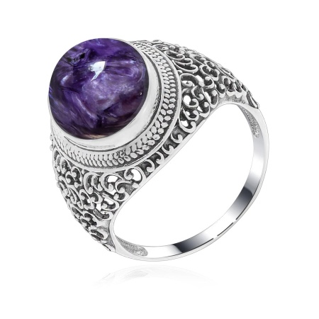 Купить оптом кольцо из серебра с чароитом 1310460927 от Krasnoe