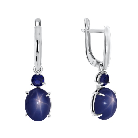 Купить оптом серьги из серебра с ситаллами и сапфир звездчатыйами 2340940367-1-82 от Krasnoe