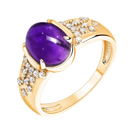 Купить оптом кольцо из серебра с аметистом и фианитами 1320791969л от Krasnoe