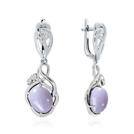 Купить оптом серьги из серебра с агатами и фианитами 2340390947-84 от Krasnoe