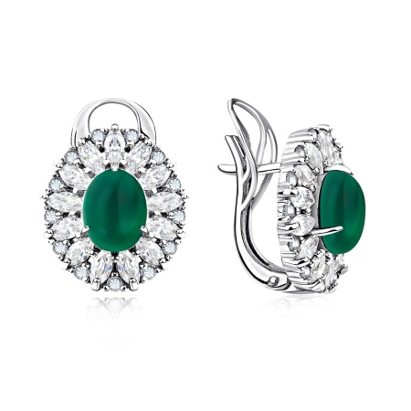 Купить оптом серьги из серебра с агатами и фианитами 2340394314-60 от Krasnoe