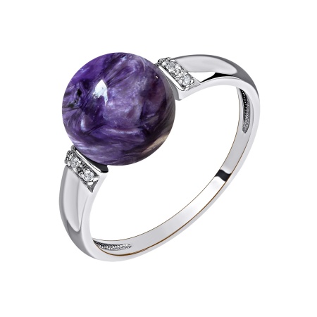 Купить оптом кольцо из серебра с чароитом и фианитами 1340461965л от Krasnoe