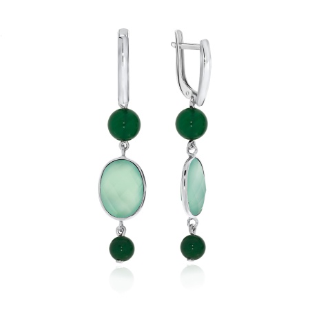 Купить оптом серьги из серебра с халцедонами и агатами 2340872913-61 от Krasnoe