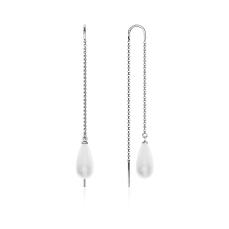 Купить оптом серьги из серебра с жемчугами 2340240721 от Krasnoe