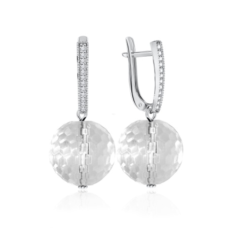 Купить оптом серьги из серебра с хрусталём и фианитами 2340520839л от Krasnoe