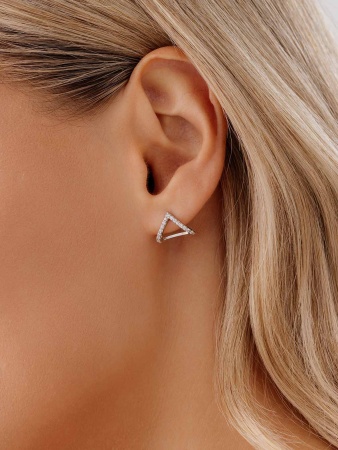 Купить оптом пусеты из серебра с фианитами 2340205461л от Krasnoe