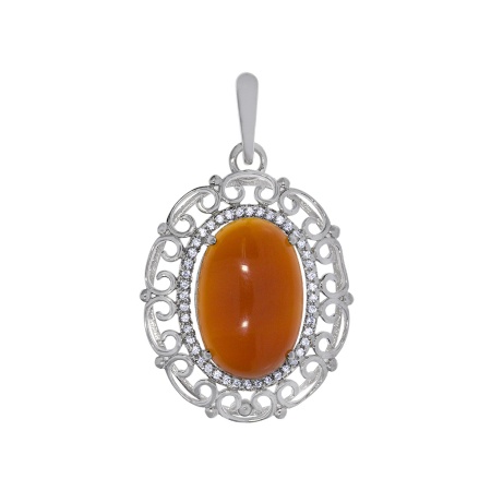 Купить оптом подвеска из серебра с агатом и фианитами 3340393514-1 от Krasnoe