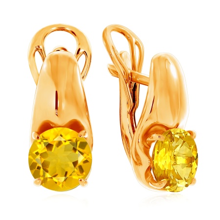 Купить оптом серьги из серебра с цитринами 2320111115 от Krasnoe