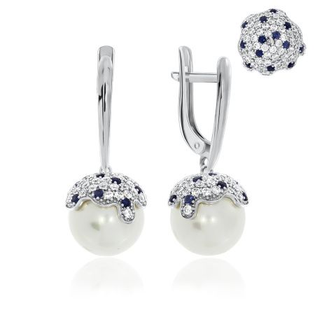 Купить оптом серьги из серебра с жемчугом 2340240807л от Krasnoe