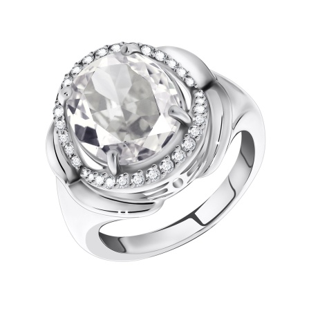 Купить оптом кольцо из серебра с хрусталём и фианитами 1340520140 от Krasnoe