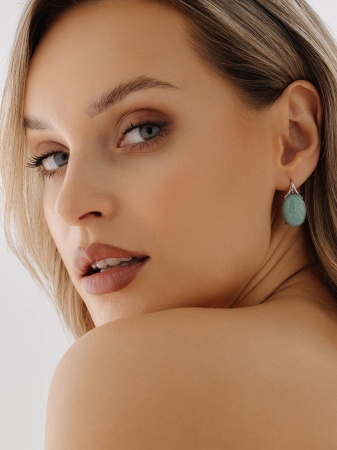 Купить оптом серьги из серебра с амазонитами 2340375955 от Krasnoe