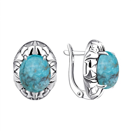 Купить оптом серьги из серебра с бирюзой 2340311865 от Krasnoe