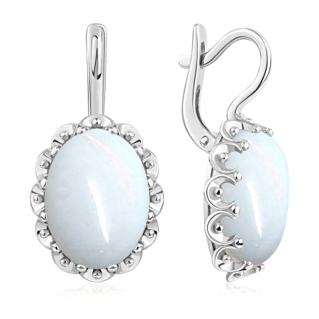 Купить оптом серьги из серебра с лунным камнем 2340935091 от Krasnoe