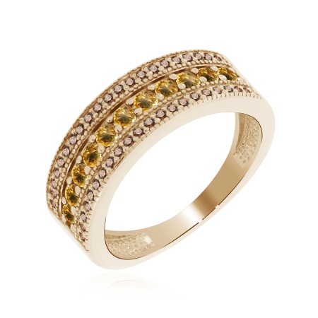 Купить оптом кольцо из серебра с цитринами и ситаллами 1320111461л-41 от Krasnoe