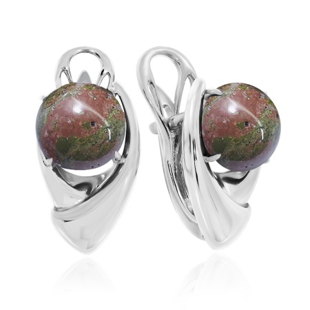 Купить оптом серьги из серебра с яшмой 2340302360 от Krasnoe