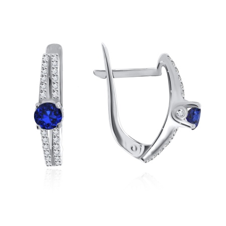 Купить оптом серьги из серебра со шпинелью и фианитами 2340840008-80 от Krasnoe