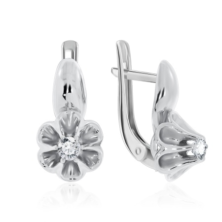 Купить оптом серьги из серебра с фианитами 2340200433 от Krasnoe