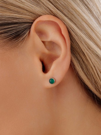 Купить оптом пусеты из серебра с агатами П340392550-1-60 от Krasnoe