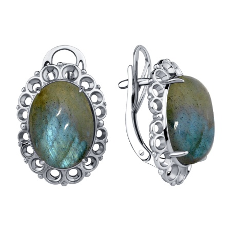 Купить оптом серьги из серебра с лабрадоритами 2310Л05724 от Krasnoe