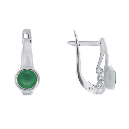 Купить оптом серьги из серебра с агатами и фианитами 2340390258-60 от Krasnoe