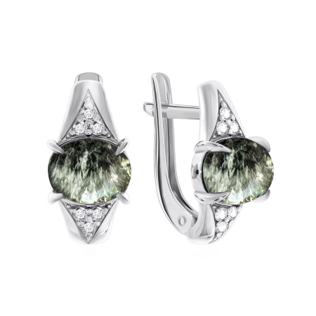 Купить оптом серьги из серебра с серафинитами и фианитами 2340920372л от Krasnoe