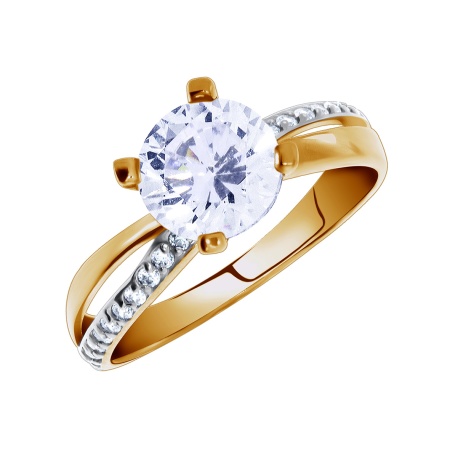 Купить оптом кольцо из серебра с фианитами 1329200197 от Krasnoe