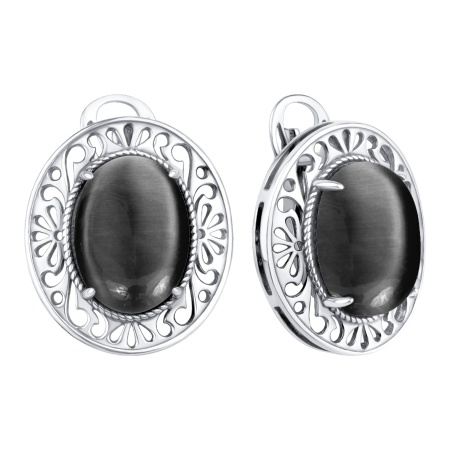 Купить оптом серьги из серебра с кошачий глазами 2310265787-21 от Krasnoe