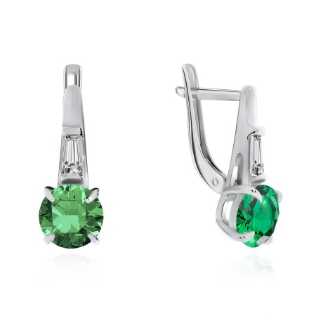 Купить оптом серьги из серебра с фианитами и ситаллами 2340880284-61 от Krasnoe