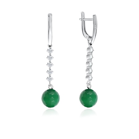 Купить оптом серьги из серебра с агатами и фианитами 2340390597-60 от Krasnoe