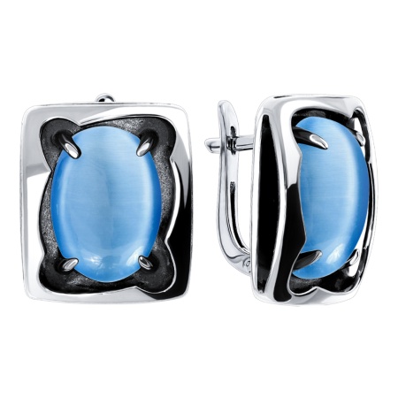 Купить оптом серьги из серебра с имитацией кошачьего глаза 2310265708-70 от Krasnoe