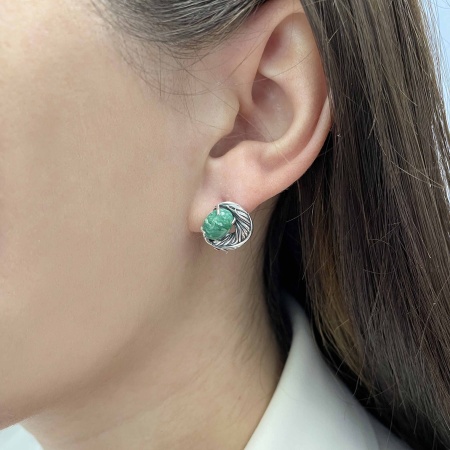 Купить оптом серьги из серебра с амазонитами 2310371601 от Krasnoe