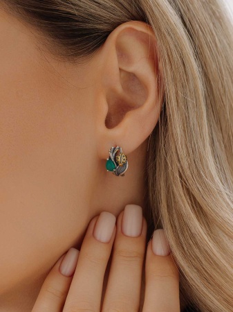 Купить оптом серьги из серебра с агатами 2317392128-60 от Krasnoe