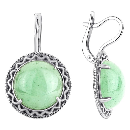 Купить оптом серьги из серебра с авантюринами 2340361999-1-60 от Krasnoe