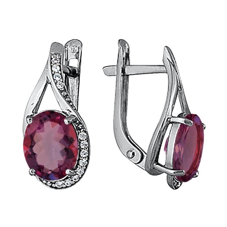 Купить оптом серьги из серебра с кристаллами 3707012517л-33 от Krasnoe