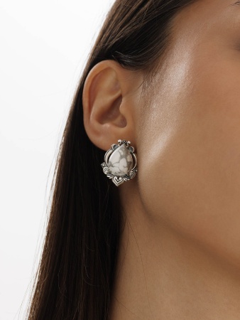 Купить оптом серьги из серебра с кахолонгами 2310К05992 от Krasnoe