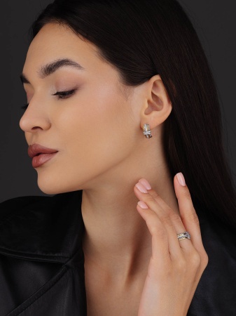 Купить оптом серьги из серебра с фианитами 2317205450л от Krasnoe