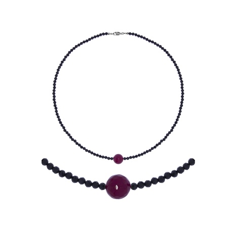 Оптом колье из серебра с агатом и шпинелями 8340396105-40 цена от Krasnoe Купить оптом колье из серебра с агатом и шпинелями 8340396105-40 от Krasnoe