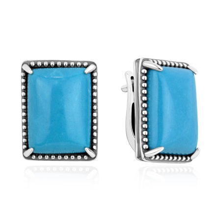 Купить оптом серьги из серебра с бирюзой 2310Б25994 от Krasnoe