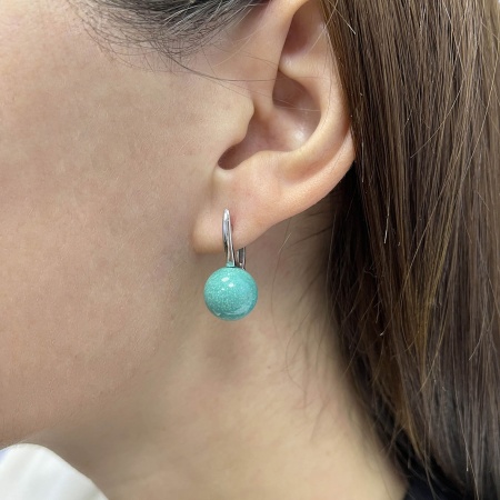 Купить оптом серьги из серебра с бирюзой 2340311557-1 от Krasnoe
