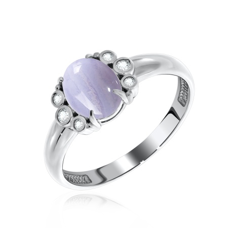 Купить оптом кольцо из серебра с агатом и фианитами 1340390971л-84 от Krasnoe