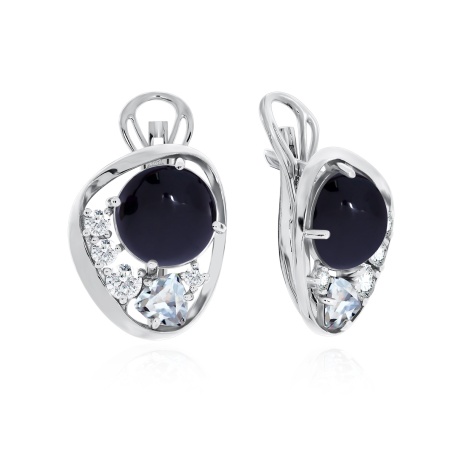 Купить оптом серьги из серебра с агатами и фианитами 2340391170-20 от Krasnoe