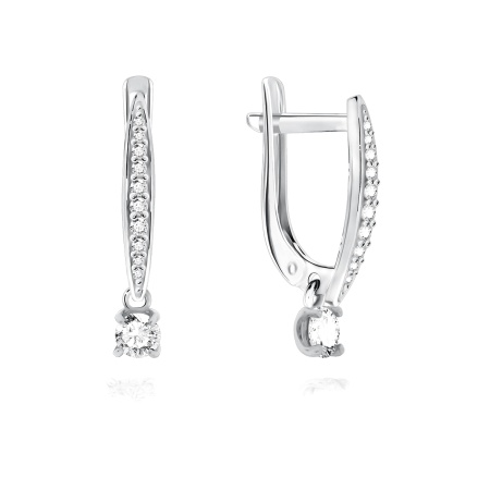Купить оптом серьги из серебра с фианитами 2340200214 от Krasnoe