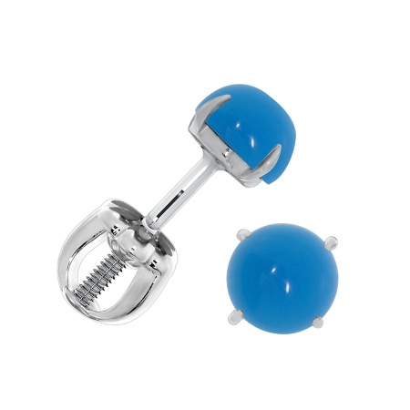 Купить оптом пусеты из серебра с агатами П340392650-70 от Krasnoe