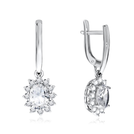 Купить оптом серьги из серебра с фианитами 2340200216л от Krasnoe