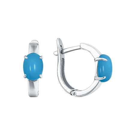 Купить оптом серьги из серебра с бирюзой 2340Б21878 от Krasnoe