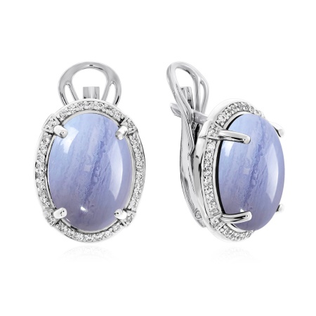 Купить оптом серьги из серебра с агатами и фианитами 2340390989л-84 от Krasnoe