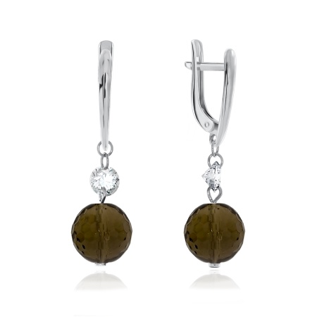 Купить оптом серьги из серебра с топазами и фианитами 2340100625 от Krasnoe