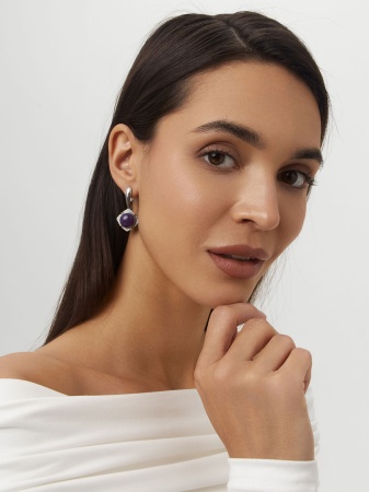 Купить оптом серьги из серебра с чароитами 2317462403 от Krasnoe