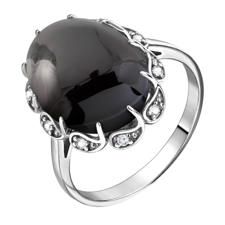Купить оптом кольцо из серебра с агатом и фианитами 1340395114л-20 от Krasnoe